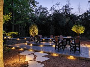 install landscape lighting, outdoor audio, outdoor party lighting