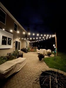 Patio Bistro Lights Installation in Gurnee Illinois
