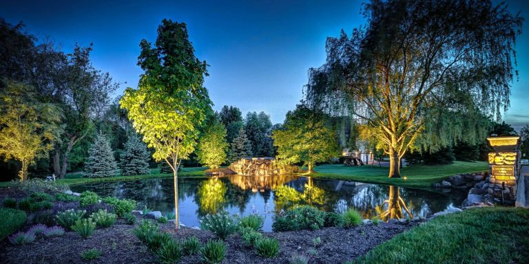 Landscape Lighting Installation in Barrington, Barrington outdoor lighting design, Barrington LED landscape lighting