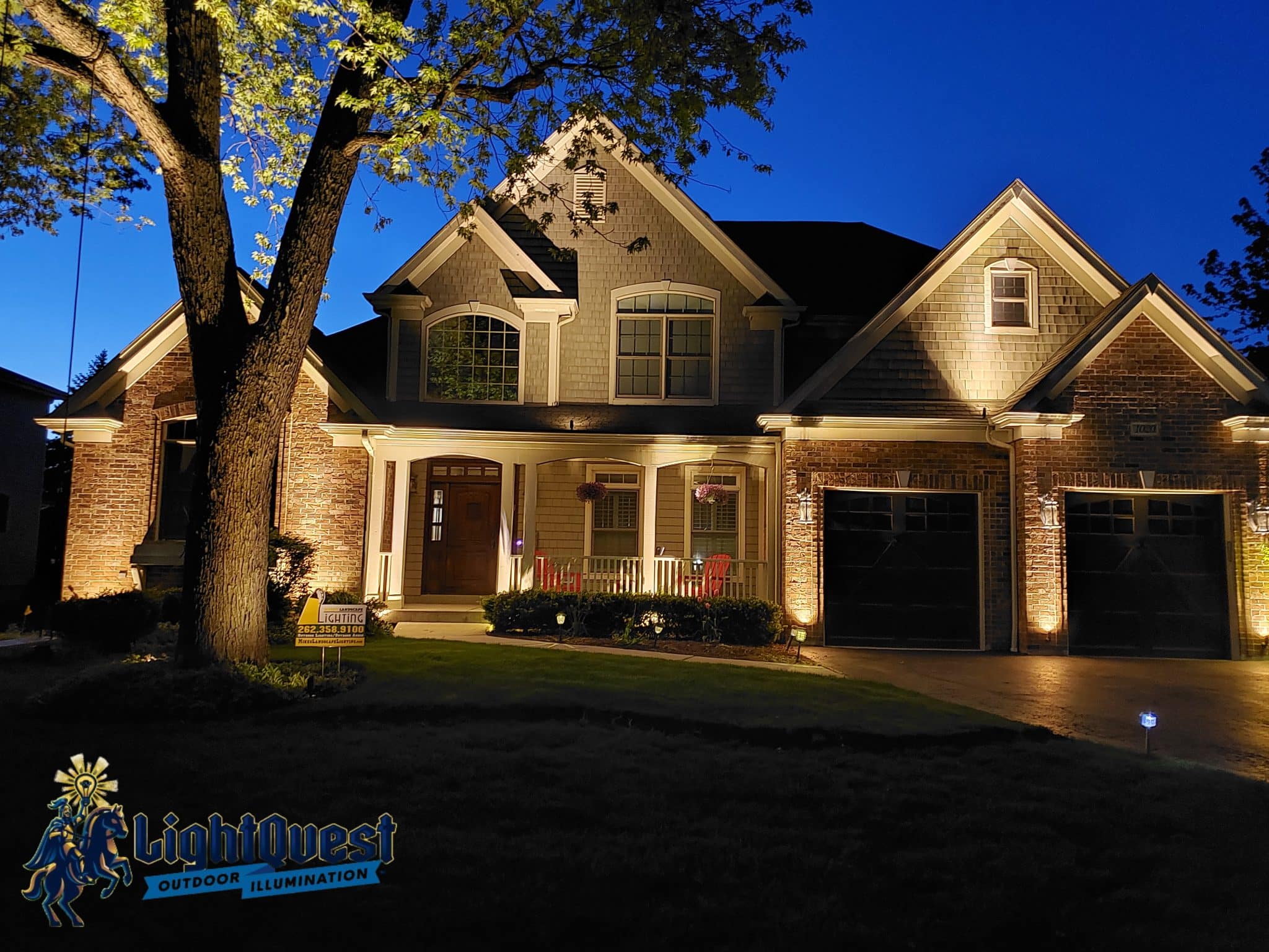 LightQuest Outdoor Lighting, house with outdoor lighting